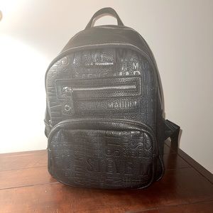 Black Leather Steve Madden Backpack Purse